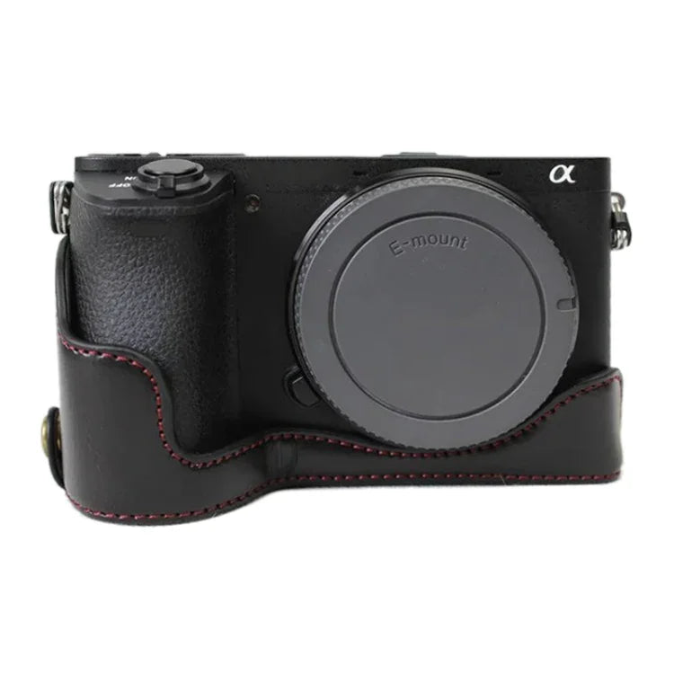 1/4인치 나사 PU 가죽 카메라 하프 케이스 베이스 Sony ILCE-A6500 / A6500용, Sony ILCE-A6500 / A6500용
