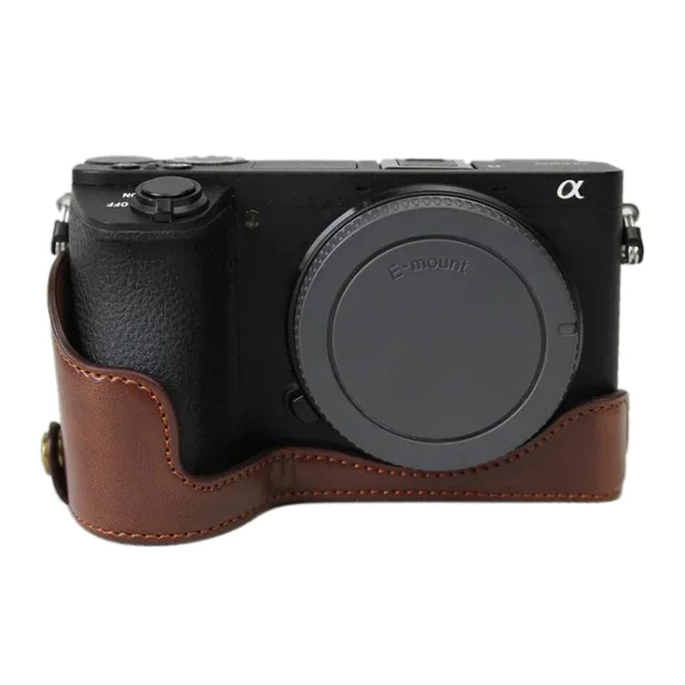 1/4인치 나사 PU 가죽 카메라 하프 케이스 베이스 Sony ILCE-A6500 / A6500용, Sony ILCE-A6500 / A6500용
