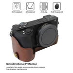 1/4인치 나사 PU 가죽 카메라 하프 케이스 베이스 Sony ILCE-A6500 / A6500용, Sony ILCE-A6500 / A6500용