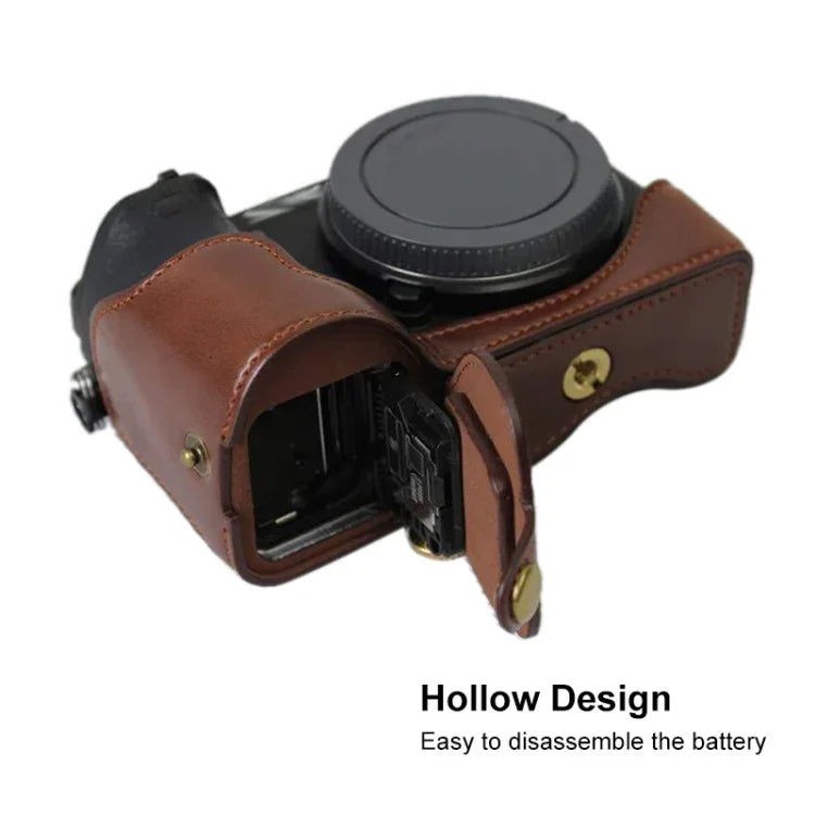 1/4인치 나사 PU 가죽 카메라 하프 케이스 베이스 Sony ILCE-A6500 / A6500용, Sony ILCE-A6500 / A6500용