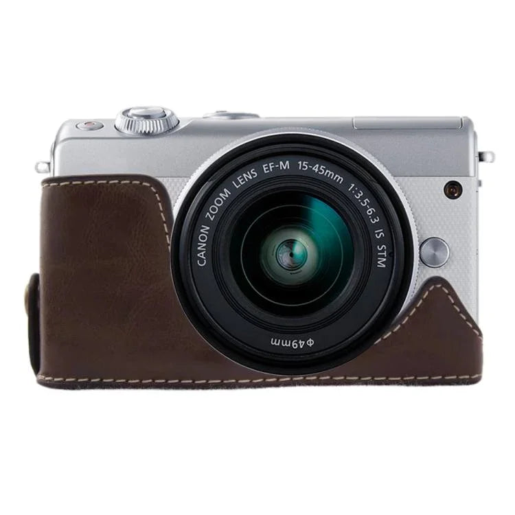 1/4인치 나사 PU 가죽 카메라 하프 케이스 베이스 Canon EOS M100용, Canon EOS M100용
