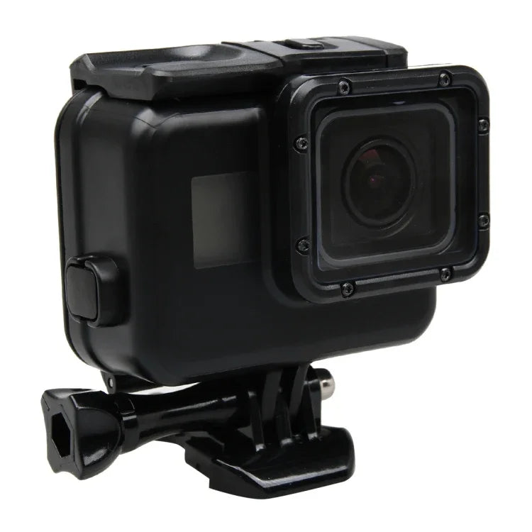 GoPro HERO5 터치 스크린 백 커버 + 45m 방수 하우징 보호 케이스 2-in-1 (장착 시 렌즈 분해 불필요) 버클 기본 마운트 & 리드 스크류 포함, 렌즈 분해 불필요