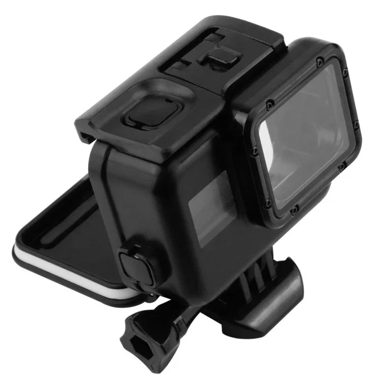 GoPro HERO5 터치 스크린 백 커버 + 45m 방수 하우징 보호 케이스 2-in-1 (장착 시 렌즈 분해 불필요) 버클 기본 마운트 & 리드 스크류 포함, 렌즈 분해 불필요