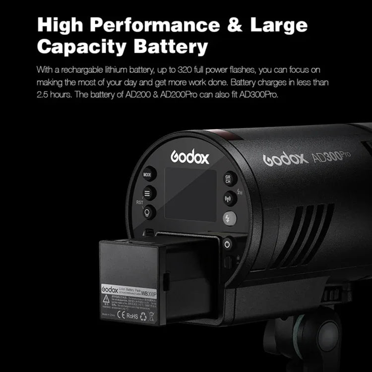 Godox AD300 Pro 300Ws TTL HSS 포켓 플래시 야외 스피드라이트 라이트 키트, AD300 Pro