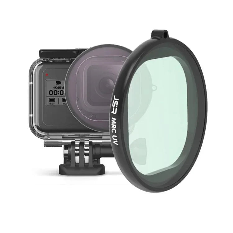 GoPro HERO8 Black용 JSR 라운드 하우징 UV 렌즈 필터, UV 렌즈