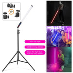 LUXCeO Mood1 85cm RGB 컬러풀 분위기 리듬 LED 스틱 핸드헬드 비디오 사진 보조 조명 삼각대 포함, 85cm 삼각대 포함