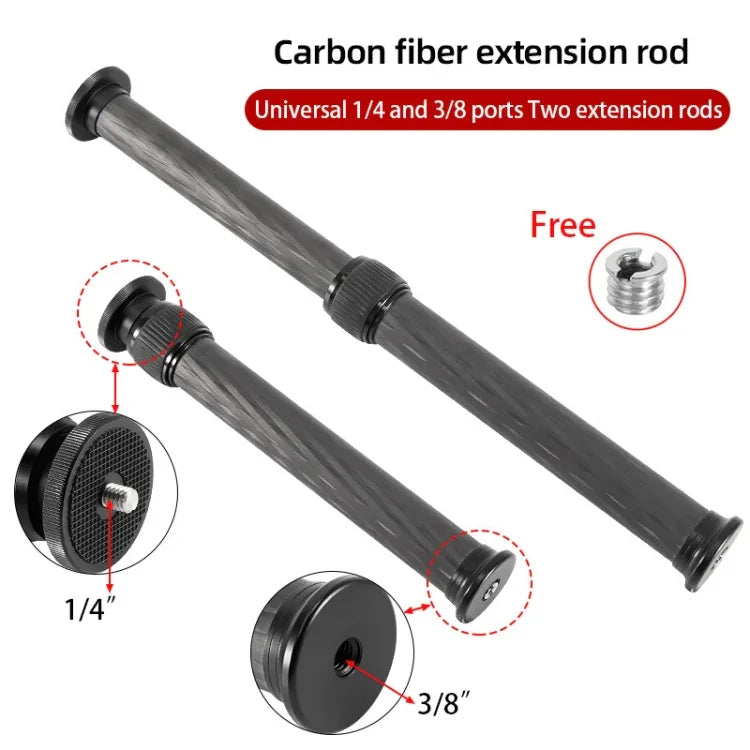 BEXIN P262C 235mm-396mm 삼각대 연장봉 카본 파이버 센터 컬럼 삼각대 익스텐더, P262C