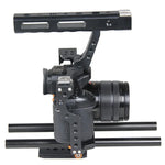 YELANGU YLG0904A 핸들 비디오 카메라 케이지 스태빌라이저 Panasonic Lumix DMC-GH4 / Sony A7 & A7S & A7R & A7RII & A7SII용