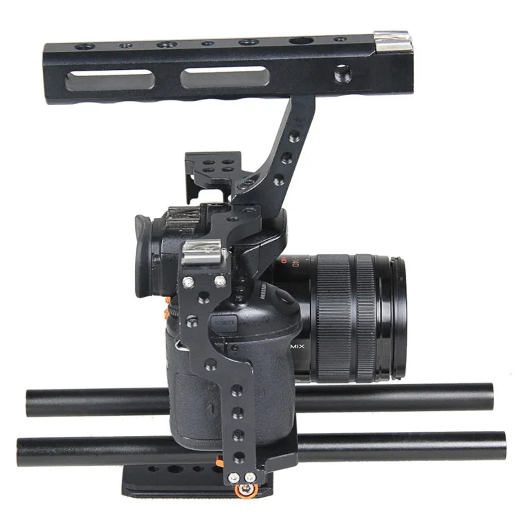 YELANGU YLG0904A 핸들 비디오 카메라 케이지 스태빌라이저 Panasonic Lumix DMC-GH4 / Sony A7 & A7S & A7R & A7RII & A7SII용