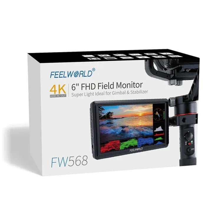 FEELWORLD FW568 V3 6인치 3D LUT DSLR 카메라 필드 모니터, IPS 풀 HD 1920 x 1152, HDMI 입출력 틸트 암 지원