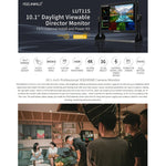 FEELWORLD LUT11S 10.1인치 초고휘도 2000니트 터치 스크린 DSLR 카메라 필드 모니터, 3G-SDI 4K HDMI 입출력 1920 x 1200 IPS 패널, LUT11S