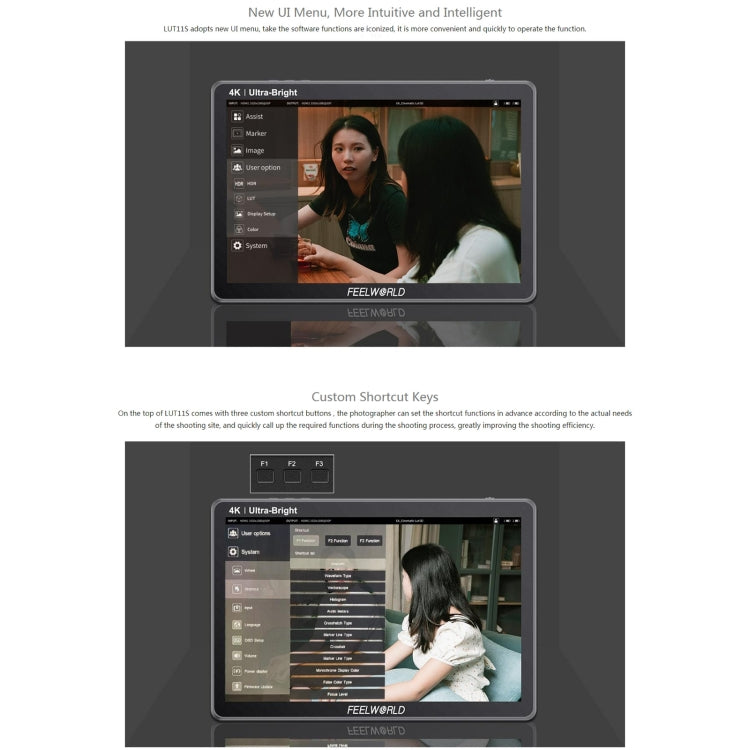 FEELWORLD LUT11S 10.1인치 초고휘도 2000니트 터치 스크린 DSLR 카메라 필드 모니터, 3G-SDI 4K HDMI 입출력 1920 x 1200 IPS 패널, LUT11S