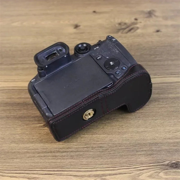 캐논 EOS R7 1/4인치 나사 PU 가죽 카메라 하프 케이스 베이스, 캐논 EOS R7용