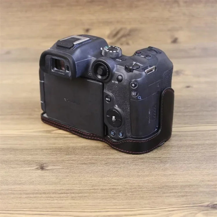 캐논 EOS R7 1/4인치 나사 PU 가죽 카메라 하프 케이스 베이스, 캐논 EOS R7용