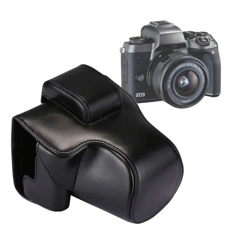 캐논 EOS M5용 스트랩이 있는 전신 카메라 PU 가죽 케이스 가방, EOS M5용