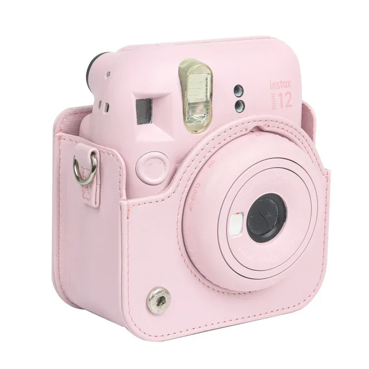 FUJIFILM instax mini 12 전신 가죽 케이스 카메라 가방 스트랩 포함