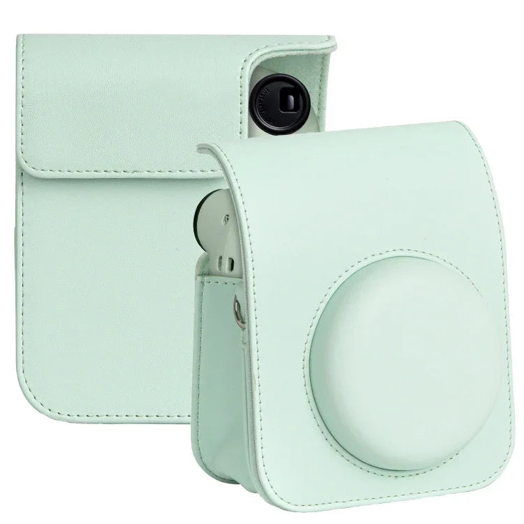 FUJIFILM instax mini 12 전신 가죽 케이스 카메라 가방 스트랩 포함