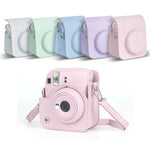 FUJIFILM instax mini 12 전신 가죽 케이스 카메라 가방 스트랩 포함