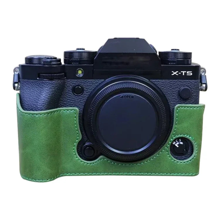 FUJIFILM X-T5 1/4인치 나사 PU 가죽 카메라 하프 케이스 베이스, FUJIFILM X-T5용
