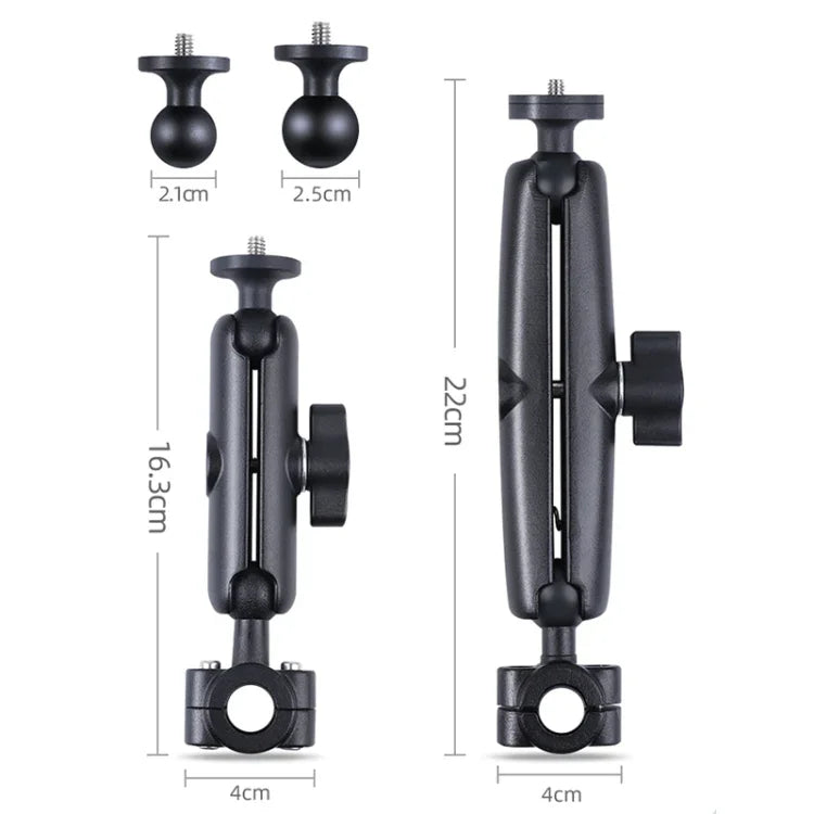 21mm 볼헤드 자동차 앞좌석 핸들바 고정 마운트 홀더 삼각대 어댑터 및 나사 포함, GoPro, Insta360, DJI 및 기타 액션 카메라용, 21mm 16.3cm