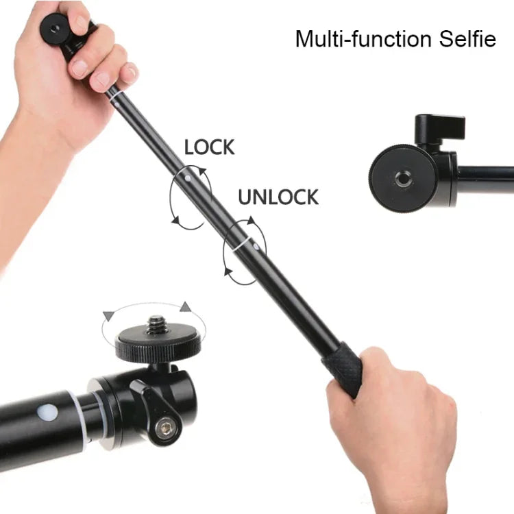 GoPro, Insta360, DJI 및 기타 액션 카메라, 휴대폰용 30-93cm 그립 접이식 삼각대 홀더 다기능 셀카봉 모노포드, 길이: 30-93cm