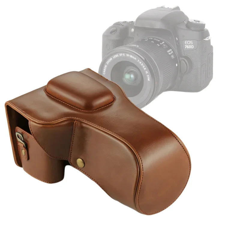 Canon EOS 760D / 750D (18-135mm 렌즈)용 풀 바디 카메라 PU 가죽 케이스 가방, EOS 760D용