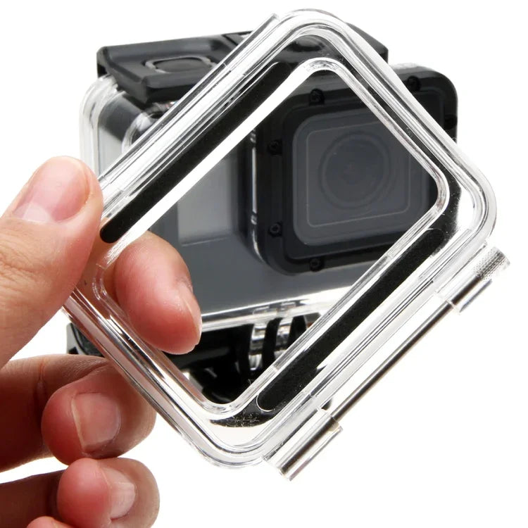 GoPro HERO6 /5용 30m 방수 하우징 보호 케이스 + 버클이 있는 속이 빈 백 커버 기본 마운트 및 나사, 렌즈 분해 불필요(GP413), 하우징 케이스+ 백 커버