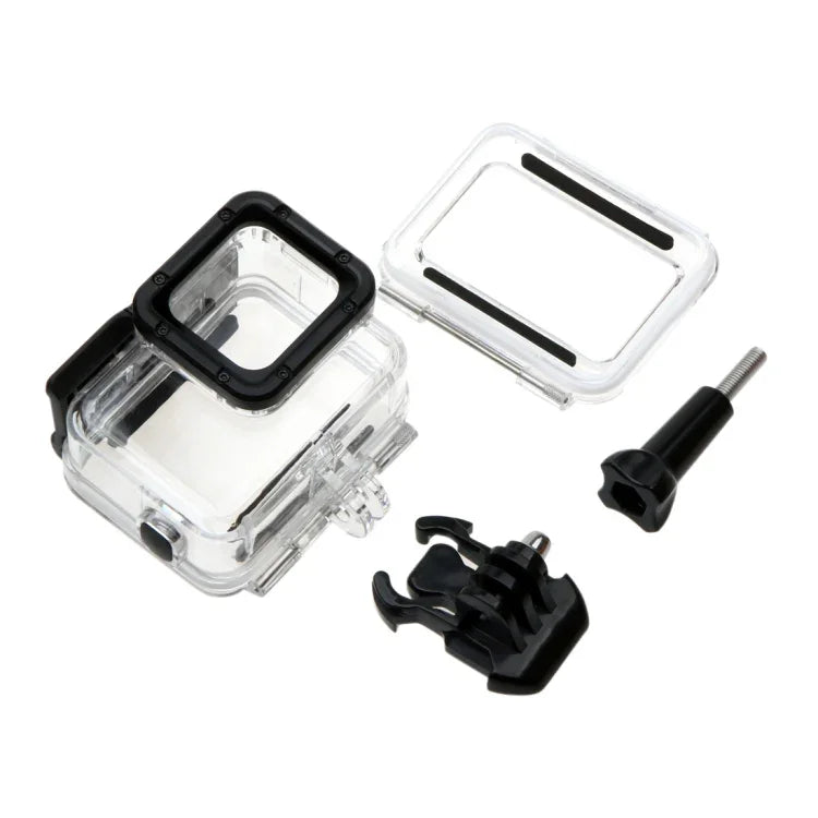 GoPro HERO6 /5용 30m 방수 하우징 보호 케이스 + 버클이 있는 속이 빈 백 커버 기본 마운트 및 나사, 렌즈 분해 불필요(GP413), 하우징 케이스+ 백 커버