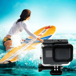 GoPro HERO6 /5용 30m 방수 하우징 보호 케이스 + 버클이 있는 속이 빈 백 커버 기본 마운트 및 나사, 렌즈 분해 불필요(GP413), 하우징 케이스+ 백 커버
