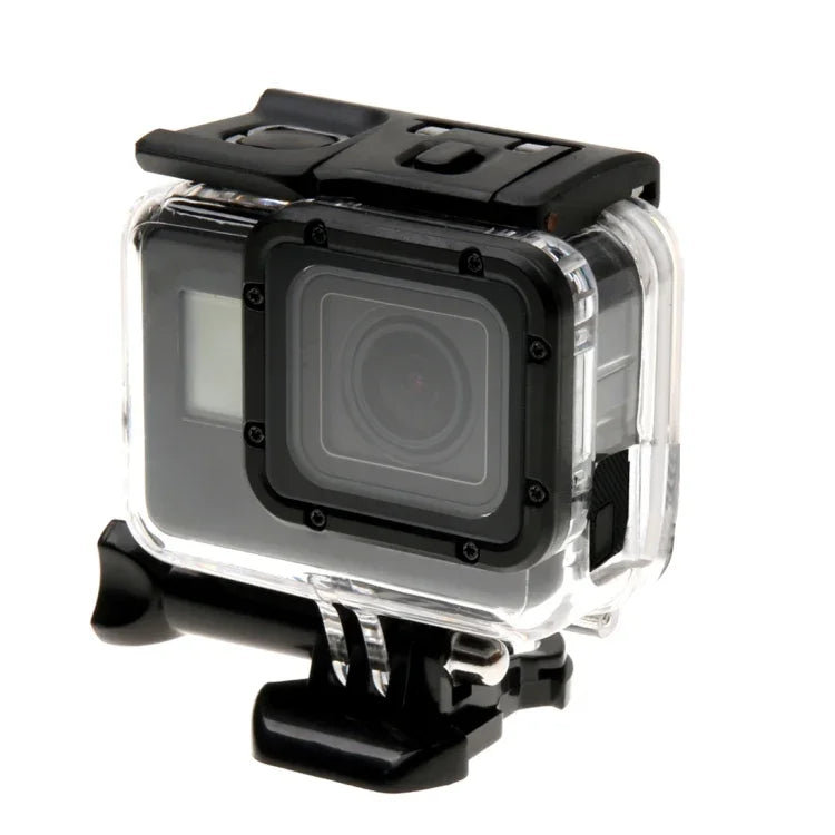 GoPro HERO6/5용 스켈레톤 하우징 보호 케이스 + 버클 기본 마운트 & 나사가 포함된 속이 빈 백 커버, 렌즈 분해 불필요, 속이 빈 백 커버