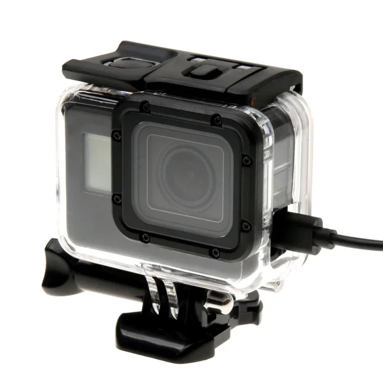 GoPro HERO6/5용 스켈레톤 하우징 보호 케이스 + 버클 기본 마운트 & 나사가 포함된 속이 빈 백 커버, 렌즈 분해 불필요, 속이 빈 백 커버