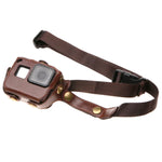 GoPro HERO7 Black /6 /5용 PU 가죽 하우징 케이스 목 스트랩 및 버튼 포함, PU 가죽 (브라운), PU 가죽 (커피), PU 가죽 (블랙)