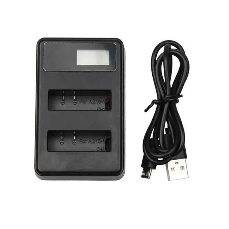 Xiaoyi 4K 스포츠 카메라용 USB 케이블이 포함된 LCD 화면 듀얼 배터리 충전기, 충전 용량 표시(XM47), LCD 화면 배터리 충전기