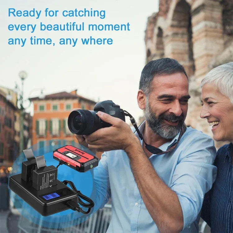 SJCAM SJ7000 / SJ6000 / SJ5000 / SJ4000 배터리 LCD 스크린 듀얼 배터리 충전기, 충전 용량 표시, SJCAM SJ7000용