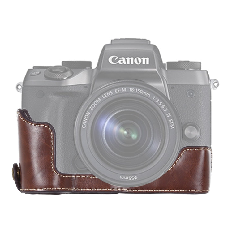 캐논 EOS M5용 1/4인치 나사 PU 가죽 카메라 하프 케이스 베이스, 캐논 M5용