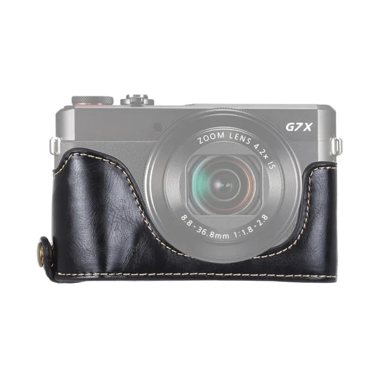 캐논 G7 X Mark II용 1/4 inch 나사 PU 가죽 카메라 하프 케이스 베이스, 캐논 G7X2용