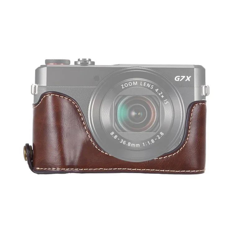 캐논 G7 X Mark II용 1/4 inch 나사 PU 가죽 카메라 하프 케이스 베이스, 캐논 G7X2용