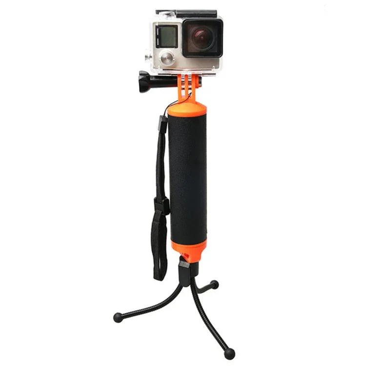 GoPro, Insta360, DJI 및 기타 액션 카메라용 삼각대 홀더 및 조절 가능한 분실 방지 스트랩이 있는 플로팅 핸들 그립, 삼각대 홀더