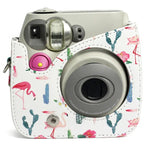 플라밍고 선인장 패턴 PU 가죽 보호 카메라 케이스 가방, FUJIFILM Instax Mini 7S / 7C 카메라용, 플라밍고 선인장