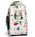 플라밍고 선인장 패턴 PU 가죽 보호 카메라 케이스 가방, FUJIFILM Instax Mini 7S / 7C 카메라용, 플라밍고 선인장