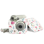 플라밍고 선인장 패턴 PU 가죽 보호 카메라 케이스 가방, FUJIFILM Instax Mini 7S / 7C 카메라용, 플라밍고 선인장