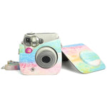 FUJIFILM Instax Mini 7S / 7C 카메라용 무지개 유화 패턴 PU 가죽 보호 카메라 케이스 가방, 무지개 유화