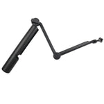 GoPro, Insta360, DJI 및 기타 액션 카메라용 3방향 모노포드 + 매직 마운트 셀피 스틱, 길이: 24.5-63cm, 길이: 24.5-63cm(블랙)