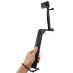 GoPro, Insta360, DJI 및 기타 액션 카메라용 3방향 모노포드 + 매직 마운트 셀피 스틱, 길이: 24.5-63cm, 길이: 24.5-63cm(블랙)
