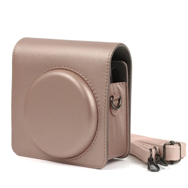 FUJIFILM Instax SQUARE SQ6 카메라용 진주 광택 PU 가죽 케이스 가방, 조절 가능한 숄더 스트랩 포함, SQ6