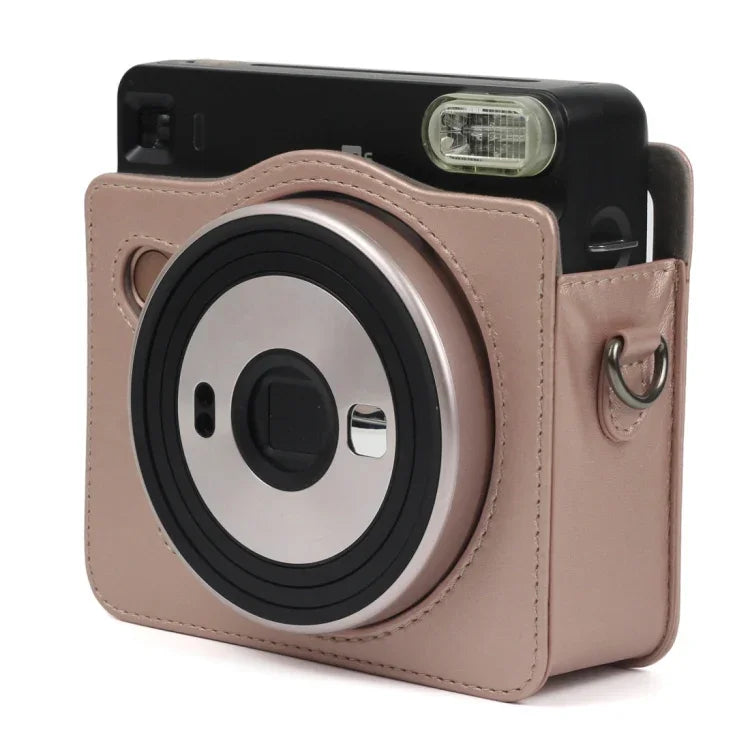 FUJIFILM Instax SQUARE SQ6 카메라용 진주 광택 PU 가죽 케이스 가방, 조절 가능한 숄더 스트랩 포함, SQ6