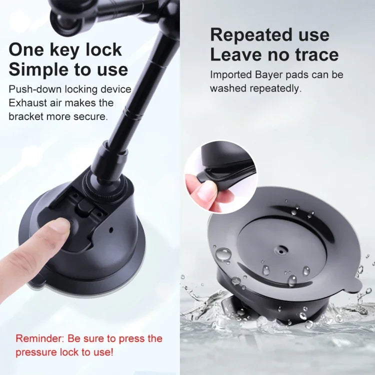 Tri-leg Suction Cup Articulating Friction Magic Arm Phone Clamp Mount, Tri-leg Suction Cup Magic Arm