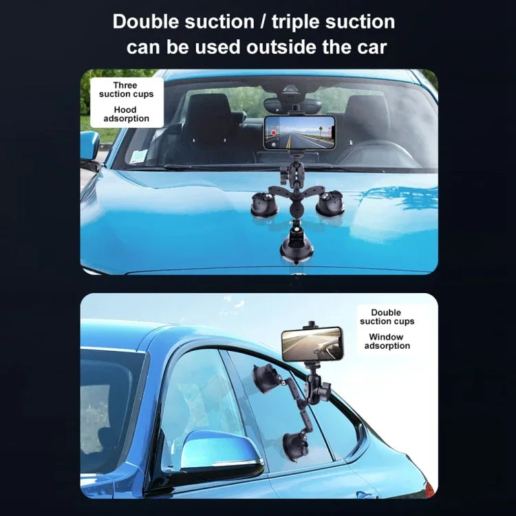 Tri-leg Suction Cup Articulating Friction Magic Arm Phone Clamp Mount, Tri-leg Suction Cup Magic Arm