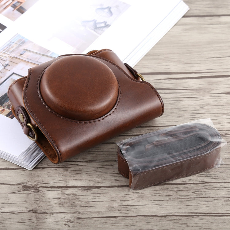 소니 DSC-HX90용 스트랩이 있는 전신 카메라 PU 가죽 케이스 가방, 소니 HX90용
