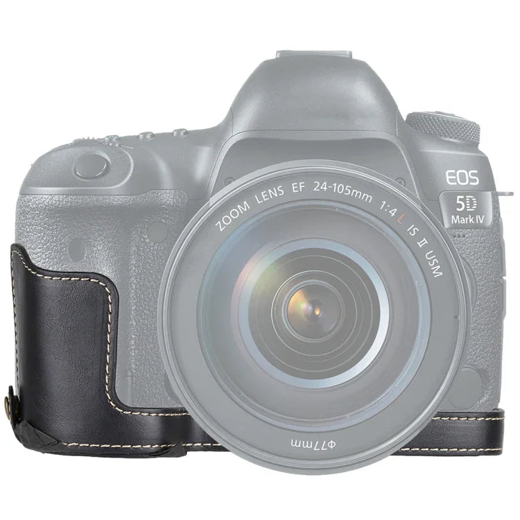캐논 EOS 5D Mark IV / 5D Mark III용 1/4인치 나사산 PU 가죽 카메라 하프 케이스 베이스, 캐논 5D4용